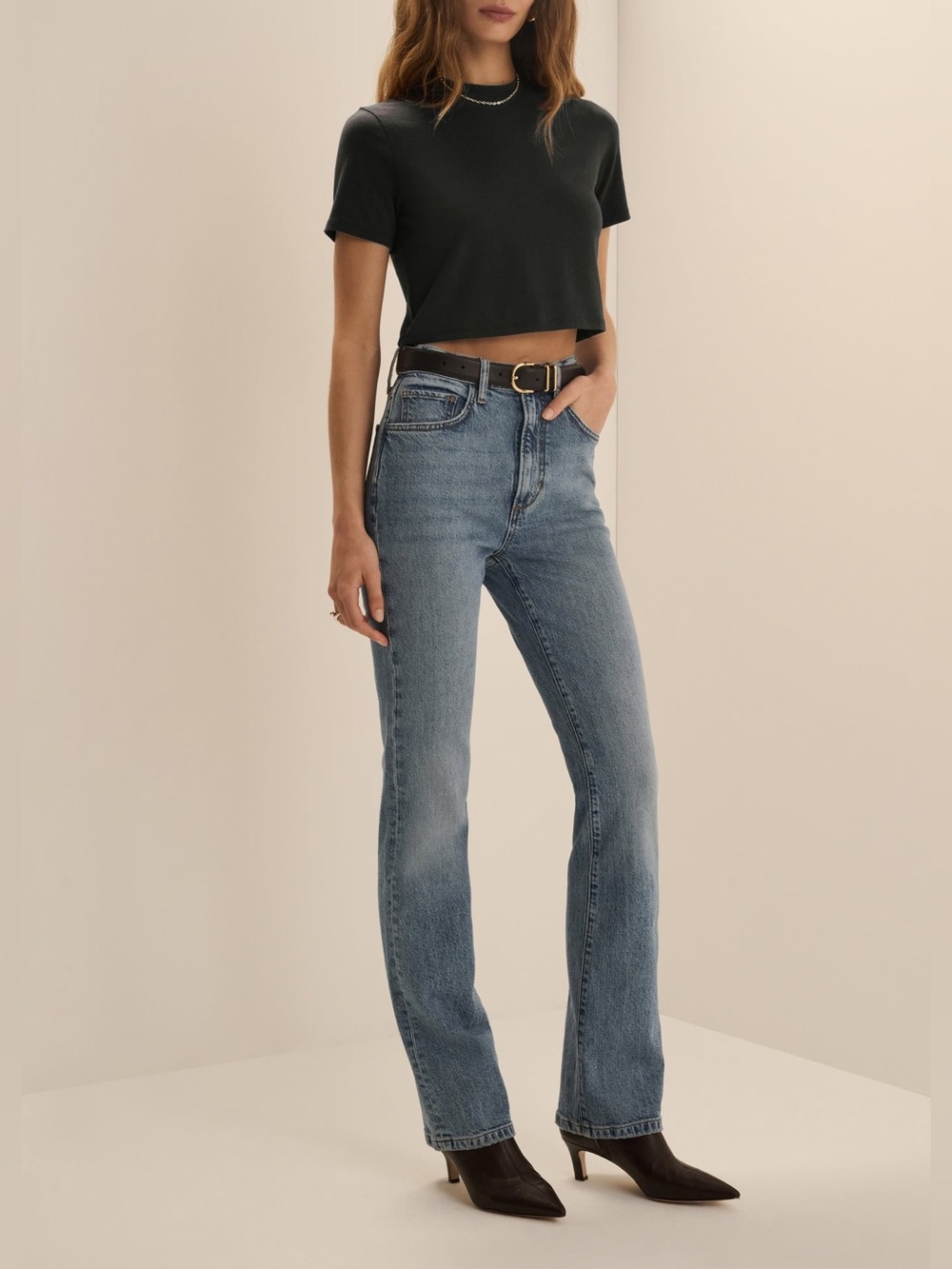 Favorite Daughter The Laura Crop Top Black Size S NWOT - Picture 2 of 8